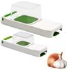 ALLIGATOR 3007 - Set di 2 taglierine multifunzione con scatole di raccolta - Mini & originale - Affettatrice verdure e cipolle - Lame da 3 x 3 e 6 x 6 mm - senza BPA - bianco e verde