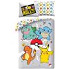 Halantex Pokémon Rules Copripiumino Singolo 140x200 + Federa Pikachu Bulbasaur