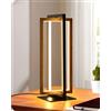 EDISHINE Lampada Tavolo LED Nero Noce, Touch Dimmerabile, 3 Temperature