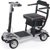 TopMate ES40 Scooter Disabili e Pieghevole per Adulti, Leggero, Pieghevole, Approvato Dalle Compagnie Aeree, per Anziani con Batteria Rimovibile, Fari a LED e Borsa Portaoggetti - Argento Nero