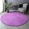 Morbuy Rotondo Tappeto Salotto Grande Pelo Corto, Tinta Unita Moderno Decorazione Grandi Moquette Antiscivolo Soggiorno Bambini Camera da Letto Domestica Tappeti (Viola,Diametro 100 cm)