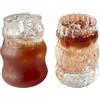 Marooma 2 Pezzi Bicchieri di Vetro Trasparenti, Bicchieri da Acqua Bicchieri Trasparenti Tazze da Cocktail, Tazze a Coste Vetreria Vetreria Retrò Tazza di Vetro Ondulato Tazze di Vetro a Costine per A