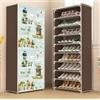 MF artSHOP Scarpiera Armadio Salvaspazio, Scaffale Porta Scarpe 10 Ripiani, 60x30x160 cm, Tessuto TNT, Fino a 30 Paia, Multiuso, Chiusura con Zip (Marrone)
