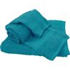 GX GARGIX GARGIX SET TRIS 3 PEZZI ASCIUGAMANI SPUGNA BAGNO TELO DOCCIA VISO OSPITE PER HOTEL (Lory-11/Turchese)