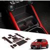 BIXUAN Ignis 2024 compatibile con Suzuki Ignis 2016-2023 2024 Tappetini Antiscivolo per Console Centrale Bracciolo Tappetini in Gomma Supporto per Bevande, lancia di comando cuciture per porta