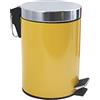 MSV Pattumiera a pedale per cosmetici, colore giallo zafferano, 3 litri, con secchio interno estraibile