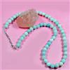 Bundela Gems Collana blu Larimar pietra preziosa rotonda liscia perline 6-8 mm proprietà c...