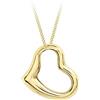 CARISSIMA Ciondolo cuore medio da donna in oro giallo 9 ct su collana curb, 46 cm