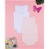 Prénatal Pack 2 body costina bimba bianco/rosa
