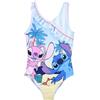 Disney Lilo e Stitch Costume da Bagno Intero, a Righe con Rouches, per Bambine (IT, età, 4 Anni, Regular, Turchese)