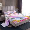 Loussiesd Set di lenzuola con angoli per cavallo rosa con fiori di ciliegio rosa Set di biancheria da letto per bambini e ragazzi colorato arcobaleno girly viola giallo floreale farfalle copripiumino matrimoni