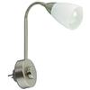 Briloner Leuchten Lampada a innesto Flexarm, lampada a innesto E14, lampada da lettura 25W, incl. dimmer rotativo, bianco nichel opaco, metallo, 25 W