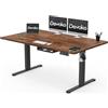 Devoko Scrivania Regolabile in Altezza 160 x 80 cm, Scrivania da Ufficio con Sistemi Anti-Collisione e Funzione di Memoria, Tavolo didattico Ergonomica Elettrica, Marrone