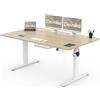 Devoko Scrivania Regolabile in Altezza 160 x 80 cm, Scrivania da Ufficio con Sistemi Anti-Collisione e Funzione di Memoria, Tavolo didattico Ergonomica Elettrica, Rovere
