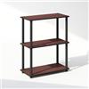 Furinno Turn-N-Tube Espositore compatto multiuso a 3 ripiani, scaffalatura, libreria, Ciliegia Scura
