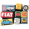 Nostalgic-Art Set di Magneti Vintage, Fiat 500 - Since 1957 - Idea Regalo per Amanti di Auto, Decorazione del Frigorifero, Design nostalgico, 9 Pezzi