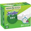Swiffer - Detergente per pavimenti, salviette asciutte per pavimenti, ricariche x20, cattura e trattiene la polvere - 1 pezzo