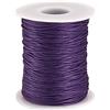 PH PandaHall PandaHall, Cordoncino in cotone cerato, 100 m/ rotolo di corda di cotone intrecciato da 1 mm per la creazione di gioielli fai da te (viola medio)