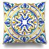jingqi Fodere per Cuscini Blue Abstract Italian Maiolica Piastrelle Floreale Vintage Verde Nero Colore Fiore Vetro Motivo Grafico Federa Federa con Cerniera