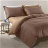 Caleffi 69648 Cotone Bicolor Completo Copripiumino per Piazza e Mezza Letto, Moka