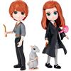 Wizarding World, Set Amicizia Ron e Ginny Weasley con mascotte, bambole articolate 7.5cm, collezione Harry Potter - dai 5 anni