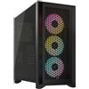 Corsair 4000D RGB, Mid Tower Vetro Temperato No-Power minITX/mATX/ATX/E-ATX