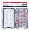 kwb Set di frese da 12 pezzi Ø 8 mm, in metallo duro, con gambo di serraggio preciso e geometria di taglio ottimizzata per una fresatura precisa