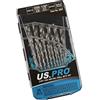 US PRO Set di 25 punte per trapano in metallo HSS, metriche da 1 mm a 13 mm, con custodia 2642