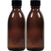 Viva Haushaltswaren Viva per la casa Bottiglia Farmacia, Medicina/braunglasflasche inkulsive Un Etichetta, Vetro, Marrone, 2 x 100ml