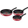 Lagostina Cucina Mediterranea Set di Padelle Antiaderenti in Alluminio Ø 20/24/28 cm, 3 Pezzi, Batteria Pentole Induzione, Gas e Forno, Indicatore Cottura Thermo-Signal, Manici Ergonomici in Bakelite
