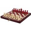 Sunrise Chess & Games Scacchi Royal compatti 30 cm, rosso ciliegia | Scacchiera pieghevole 30 cm, formato compatto, vano interno per pezzi, peso 0,6 kg