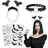 Meleager Cerchietto Pipistrello, Accessorio Capelli Halloween, Nero, Donna di tutte le età