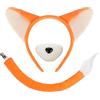 XEPST Set di orecchie da volpe e coda, con fascia per capelli, coda di volpe, coniglio di volpe, per costume di animali, cosplay, feste di compleanno, accessori per feste di Halloween