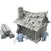 Q P Quality Printing 3D QP3D - Dwarf's Hut House - Fantasy Battle Building Terreno Scenario per tavolo e giochi di ruolo 28-32 mm Miniature Wargame Puntelli DnD D & D, 3D stampati e verniciabili