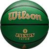 Wilson Pallone da Basket da Esterno NBA Player Icon, Giocatore Stella Lebron James, Presa Eccezionale e Utilizzo Adattabile, Colore: Verde/Bianco, Taglia: 7