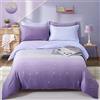 DJY Set di biancheria da letto viola con copripiumino color lavanda e arcobaleno, con chiusura a cerniera, per bambini, ragazze, adolescenti e adulti (letto singolo, 135 x 200 cm)