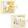SHAIDOJIO 2 Porta Cialde Caffe, Acrilico Porta Bustine The e Tisane, Transparent Porta Tisane Bustine, Impilabile Giallo Organizer Cucina per Bustine Di Tè Caffè per Sala da Tè da Banco