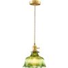 S-Cevada Mini 1-Luce Lampadario a Sospensione in Vetro con E27 Presa in Ottone, Lampada a Sospensione a Soffitto Vintage per Cmera da pranzo, Camera da letto, Cucina (Verde, 18cm)