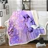 Loussiesd Coperta in Pile Con Stampa di Cavalli da Ragazza - Motivo Floreale, Peluche per Divano, Letto - Stile Animale Magico, Sherpa Fantasia, Pelosa Con Cavallo da Sogno