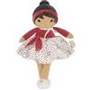KALOO Tendresse, La mia prima bambola di stoffa Emilie, Bambola di pezza da 32cm, Gonna in micro velluto e fascia rossa, Graziosa confezione regalo,Nastro personalizzabile-Dalla nascita,K200016