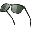 KANASTAL Occhiali da Sole Verdi Scuro Uomo Donna Polarizzati UV400 Quadrati Neri Vintage Retrò Classico Alla Moda Green Sunglasses Women per Guida Pesca -Verde Scuri