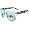KANASTAL Occhiali da Sole Specchiati Argento Verdi Uomo Donna Polarizzati Specchio Argentati UV400 Montatura Verde Fantasia Alla Moda Vintage Classici Silver Sunglasses Women -Aste Verdi