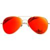 KANASTAL Occhiali da Sole Arancioni Specchio Goccia Uomo Donna Polarizzati Rossi Specchiati UV400 Grandi Vintage Oro Metallo Orange Sunglasses -Arancio