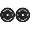 SPORTNOW Set 2 Dischi Pesi 2x10kg in Gomma, Dischi per Palestra e Casa con Foro da 5 cm per Manubri e Bilancieri, Nero