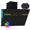 Klarstein Alina - Cappa Aspirante, 60cm Cappa a Parete, 600 m³/ora, LED 9 Colori, Touchscreen, Classe A, 52 dB, Nero-Oro, Ricircolo & Scarico