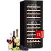 KLARSTEIN Cantinetta Vino, Cantinetta Vino Refrigerata a Zona Doppia per Interno/Esterni, Frigo Bar, Cantina Vino con Vetrina, Mini Bar con Protezione UV, Frigo Vino Touch, 5-18°C, 73 Bottiglie