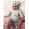 MineeQu 50 CM Fascia Fiore Dolce Sorriso Bambole bambino Reborn Corpo pieno in vinile siliconico realistiche Dolls ragazze Set compleanno