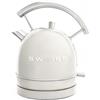 SWEISS KTL8 Bollitore elettrico vintage, 1,8 litri, corpo in ACCIAIO INOX, colore CREMA RETRÒ con dettagli cromati