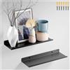 PAVSTINE Scaffale da Parete in Metallo 2 Pezzi, Mensola 30 cm Profondità, Mensole Nere da Muro, Libreria Sospesa, Porta Vinili da Parete, Floating Shelf per Salotto, Cucina, Cameretta, Ufficio