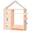 HOMCOM Armadio Cameretta, Mobile Portagiochi con Contenitori e Appendiabiti in PE Arancione, 128x34x155cm